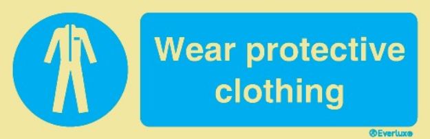 Wear protective clothing sign 